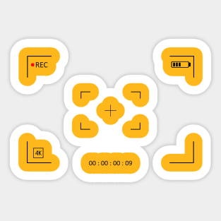 Screen camera with video shooting parameters. Sticker